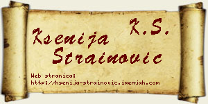 Ksenija Strainović vizit kartica